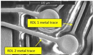 Intact RDL traces on a WLCSP device after MIP decapsulation